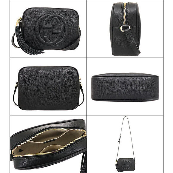 Gucci Soho Interlocking GG Logo Tassel Disco Bag Black Crossbody - Picture 2 of 3